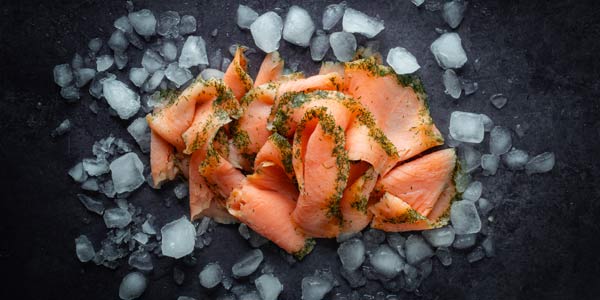 MARINATED, GRAVAD SALMON
